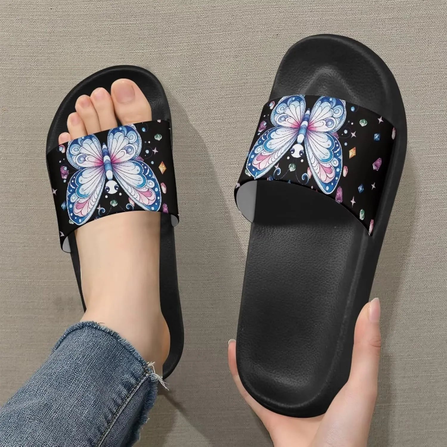 JoyLamoria Women Animal Design Slides House Sandals for Cloud Slippers Thick Sole Cushioned Non-Slip Bathroom Pool Beach Summer