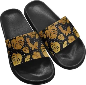 JoyLamoria Women Plants Print Slides House Sandals Thick Sole Pillow Slippers Non-Slip Shower Beach Pool Indoor Outdoor Summer