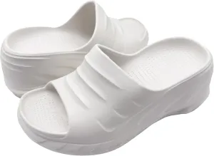 JSWEI Womens Platform Slippers Sandals for Women slope heel Summer Comfort Height Sandals Thick Sole Heels for Women