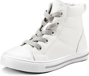 K KomForme Kids Sneakers for Boys and Girls Toddler Canvas High Top Walking Causal Shoes with Zipper