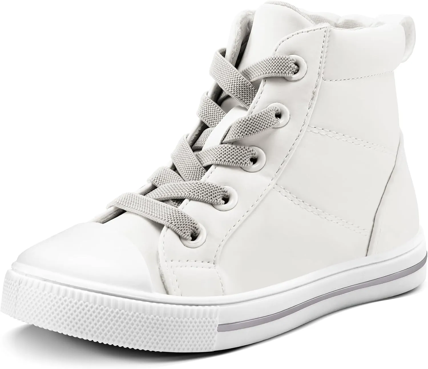 K KomForme Kids Sneakers for Boys and Girls Toddler Canvas High Top Walking Causal Shoes with Zipper