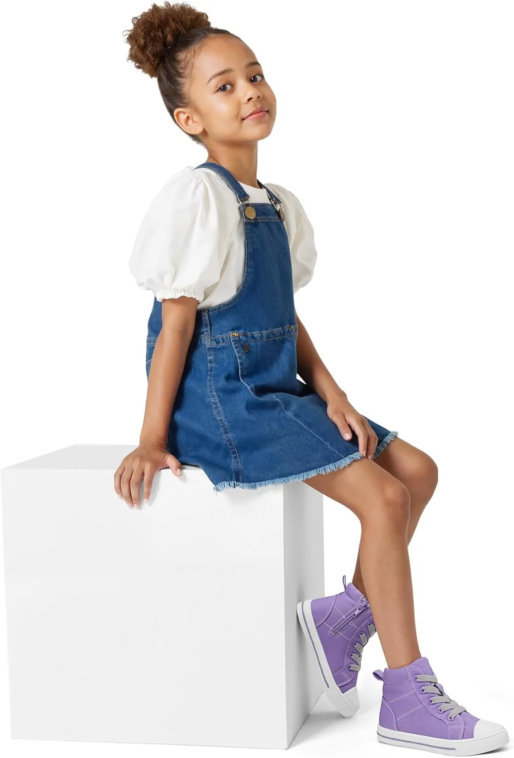 K KomForme Kids Sneakers for Boys and Girls Toddler Canvas High Top Walking Causal Shoes with Zipper