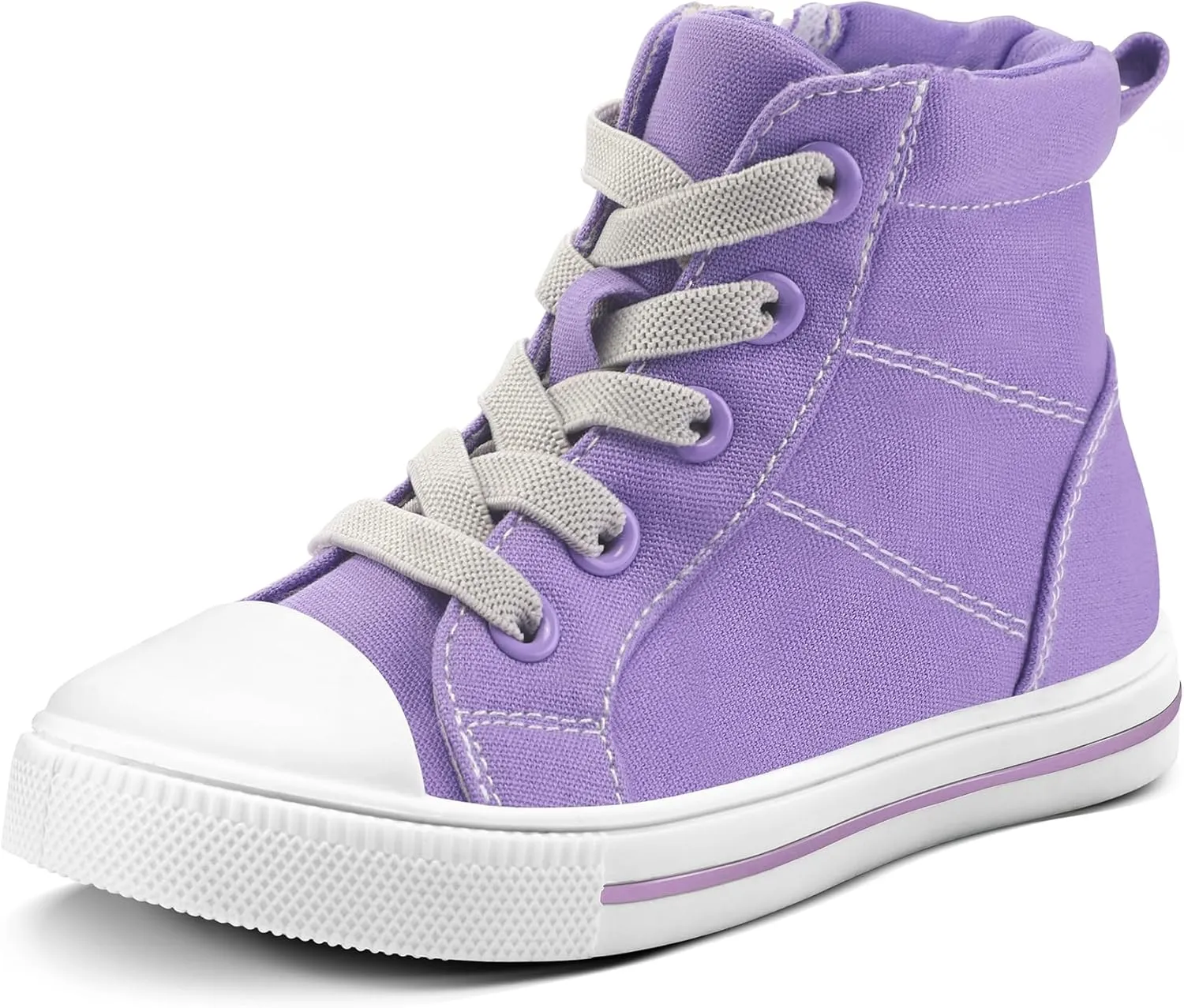 K KomForme Kids Sneakers for Boys and Girls Toddler Canvas High Top Walking Causal Shoes with Zipper