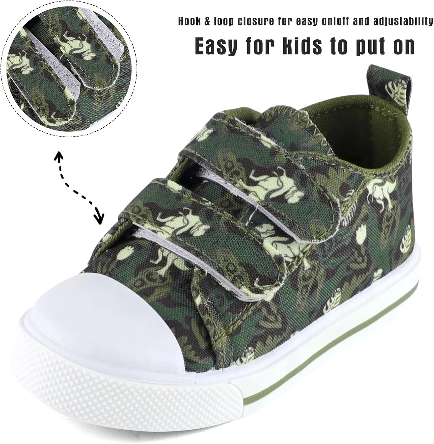 KAKU NANU Toddler Sneakers for Boys and Girls, Cute Cartoon Kids Soft Walking Shoes with Dual Hook and Loop