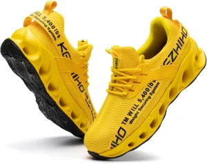 Kezhiho Steel Toe Shoes for Men Lightweight Comfortable Breathable Work Shoes Puncture Proof Slip Resistant Fashion Sneakers Indestructible Construction Industrial Safety Shoes
