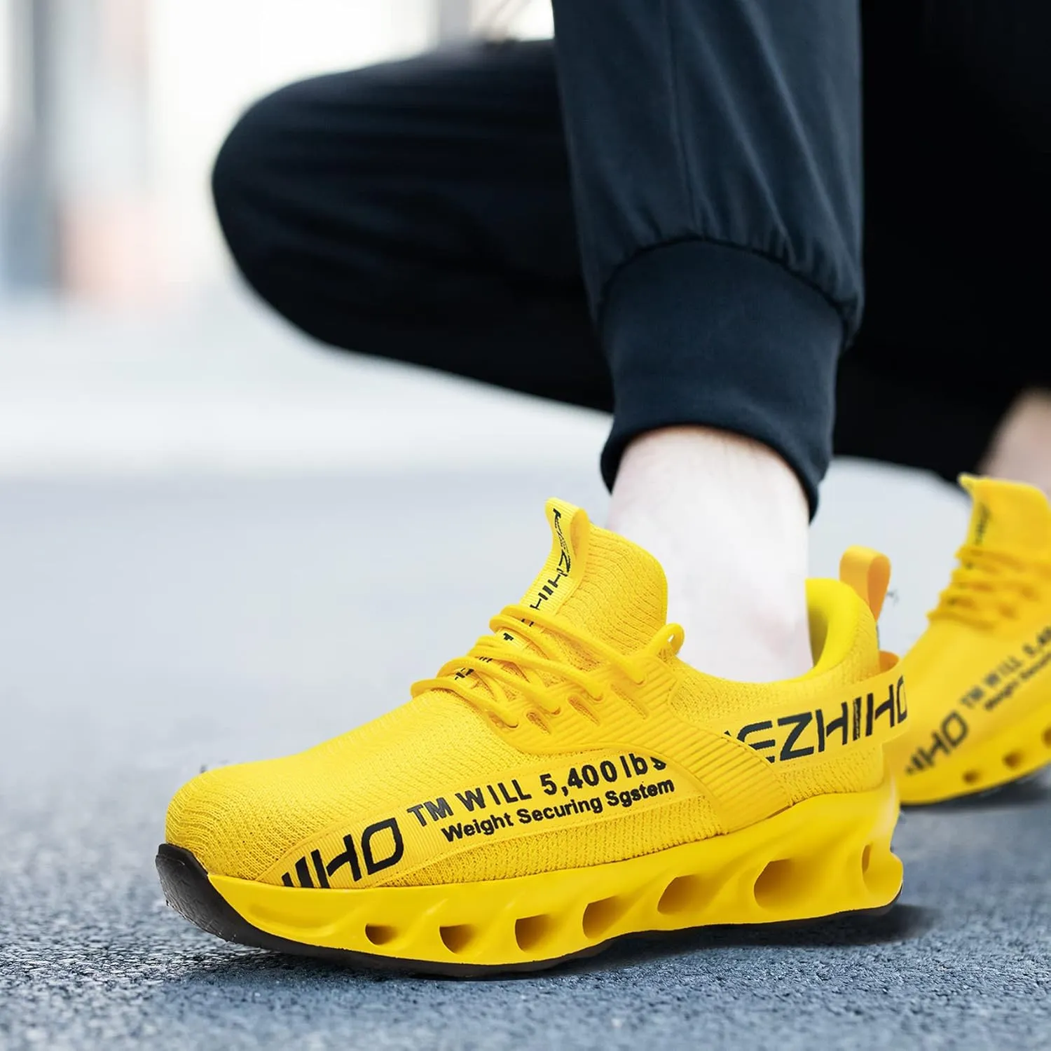 Kezhiho Steel Toe Shoes for Men Lightweight Comfortable Breathable Work Shoes Puncture Proof Slip Resistant Fashion Sneakers Indestructible Construction Industrial Safety Shoes
