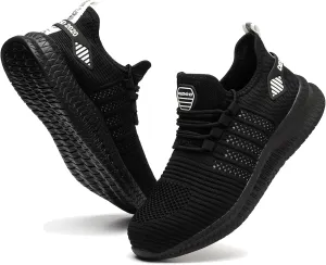 Kezhiho Steel Toe Work Shoes for Men Lightweight Comfortable Slip Resistant Puncture Proof Safety Shoes Breathable Indestructible Construction Industrial Sneakers