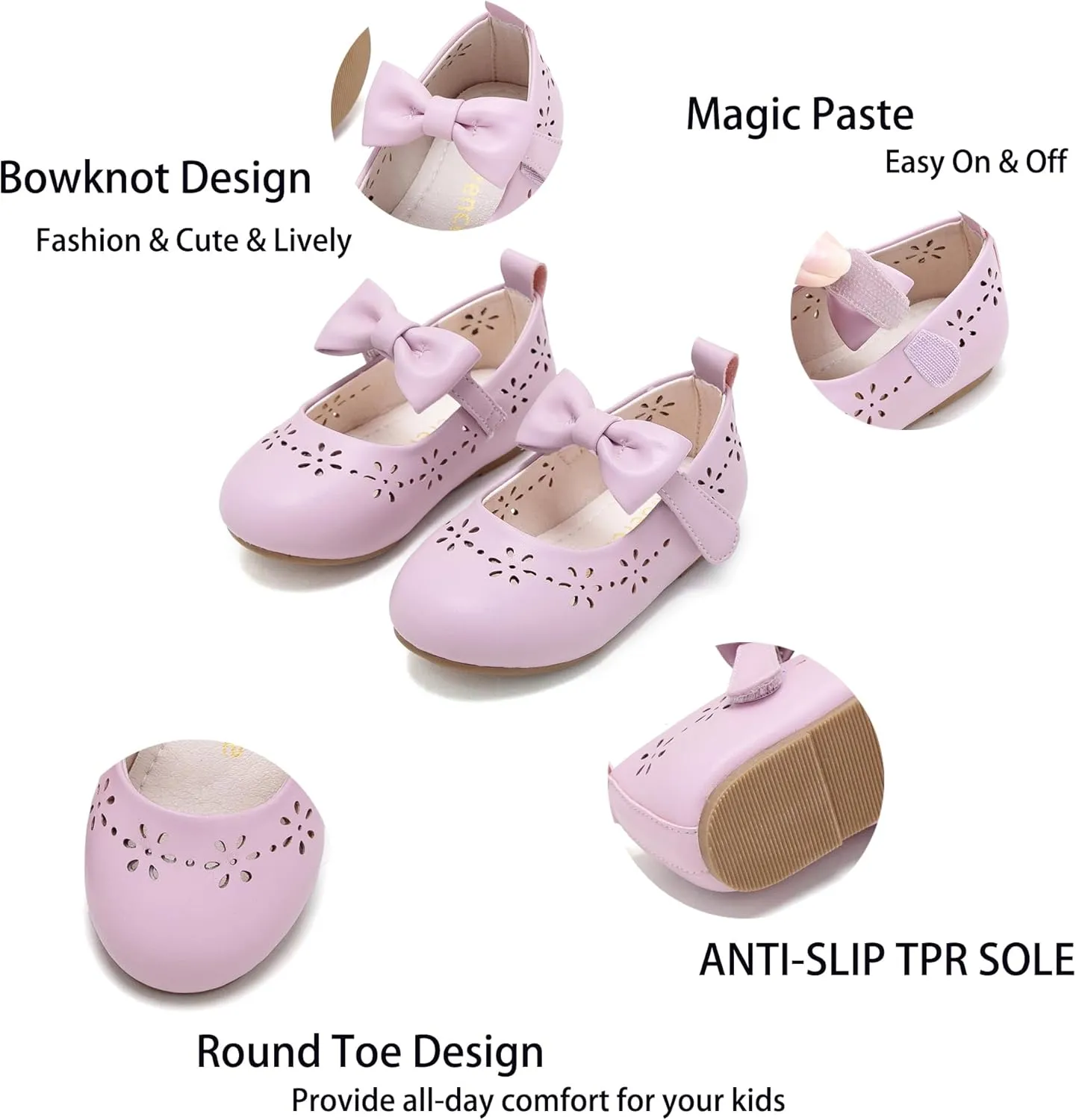 Kiderence Toddler Girls Dress Shoes Little Kids Mary Janes Ballet Flats Toddler