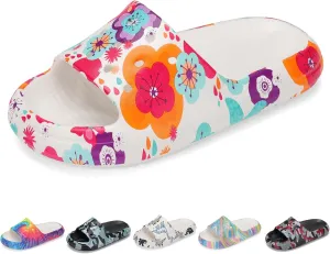 Kids Cloud Slides Boys Girls Non Slip Slip On Shower Sandals, Comfort Slippers for Summer, Pool, Beach, and Water Activities