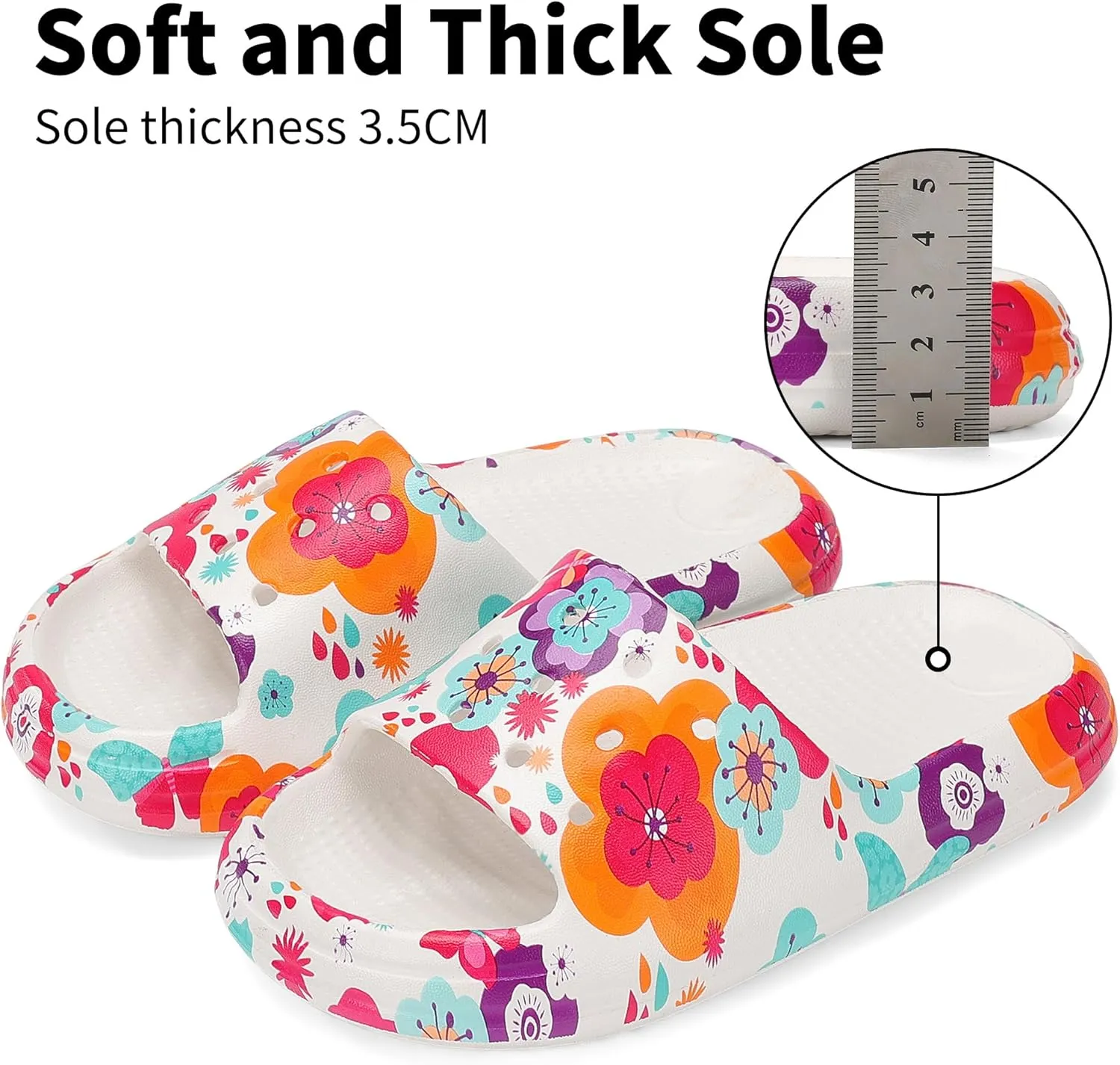 Kids Cloud Slides Boys Girls Non Slip Slip On Shower Sandals, Comfort Slippers for Summer, Pool, Beach, and Water Activities