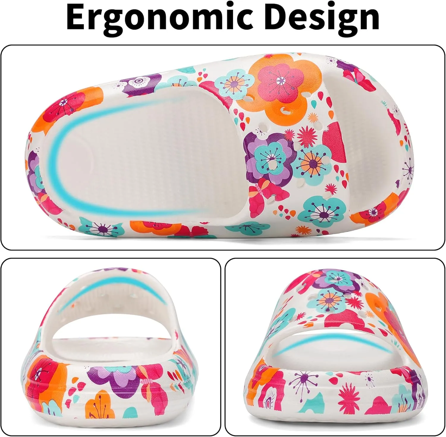 Kids Cloud Slides Boys Girls Non Slip Slip On Shower Sandals, Comfort Slippers for Summer, Pool, Beach, and Water Activities