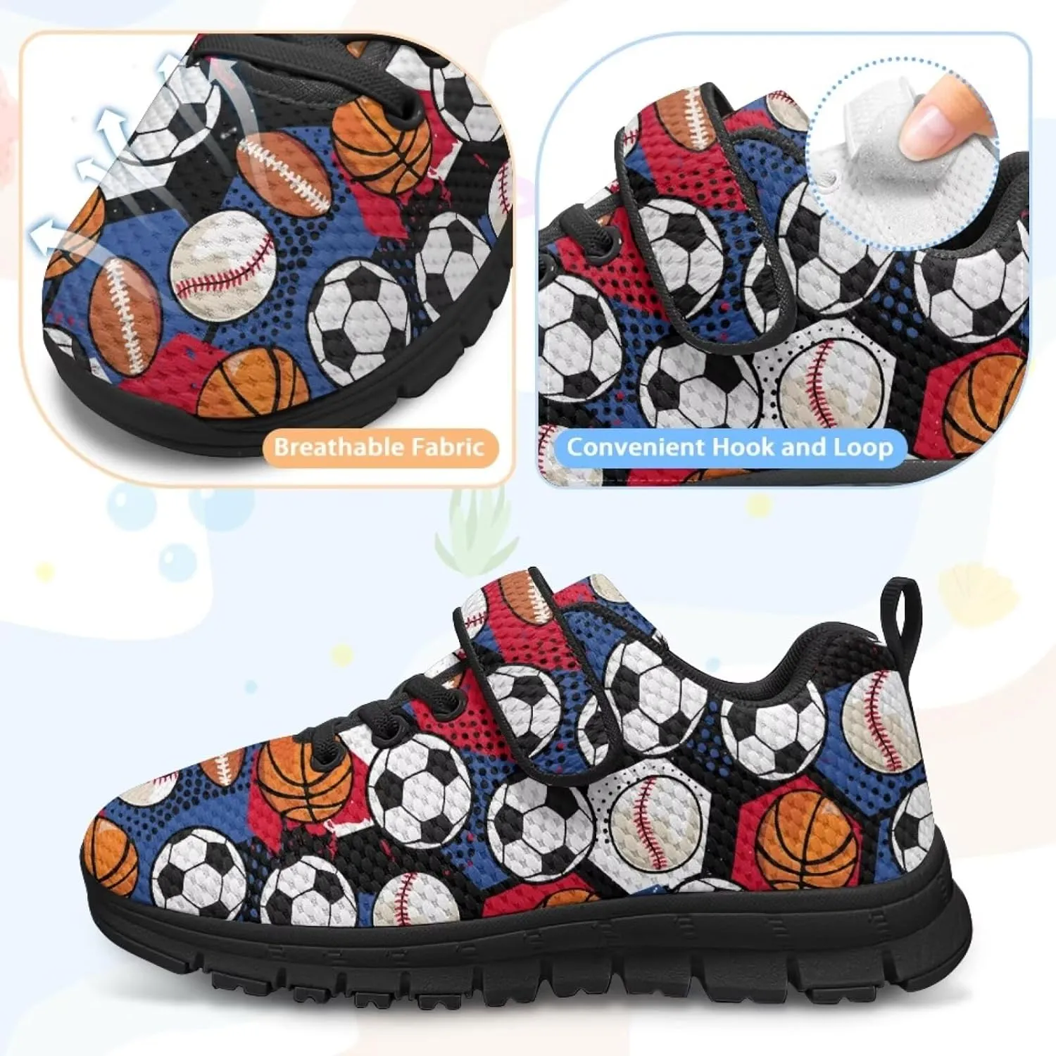 Kids Shoes Boys Girls Mesh Sneakers Fashion Back to School Shoes Anti Skid Lace Up