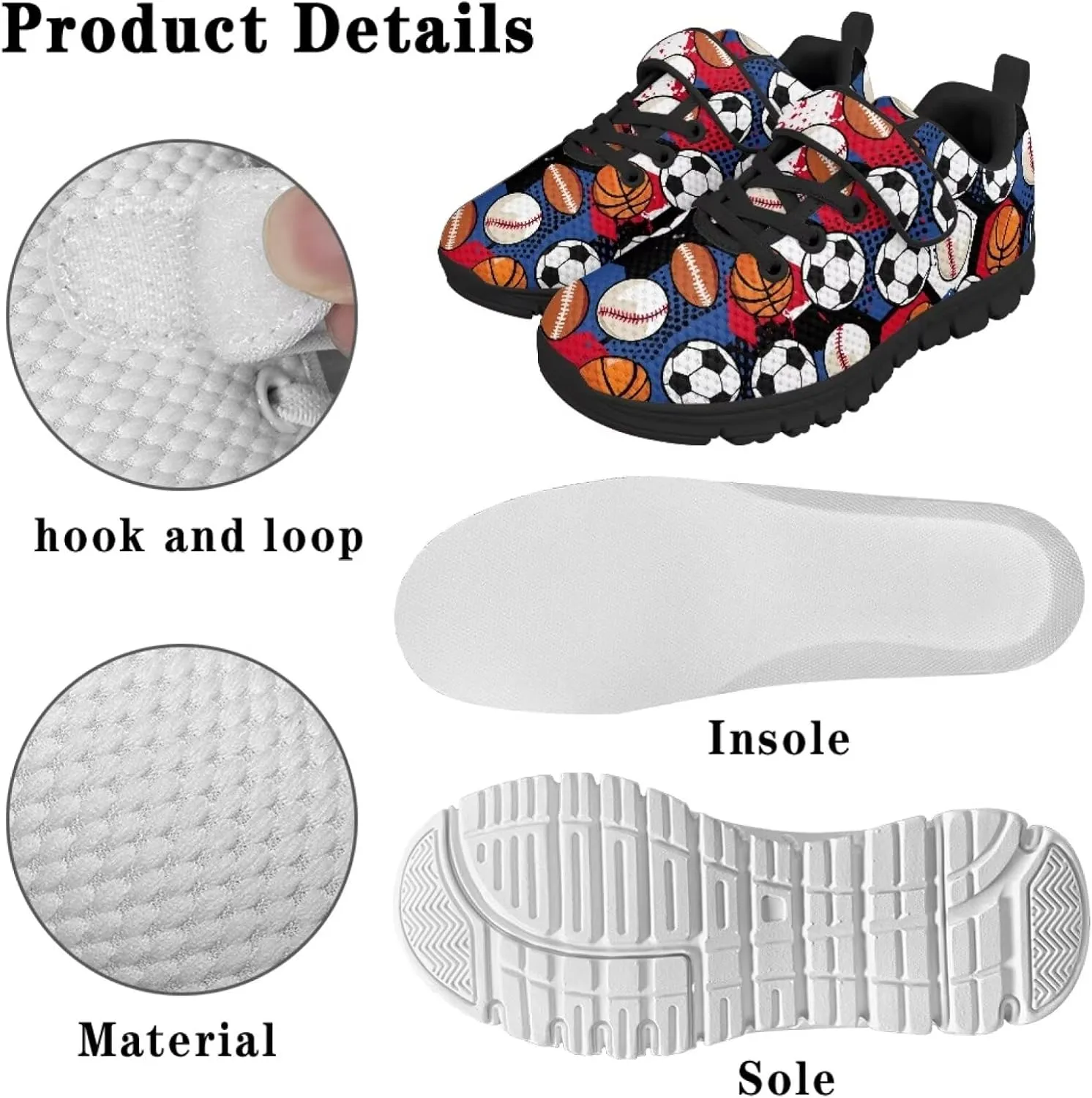 Kids Shoes Boys Girls Mesh Sneakers Fashion Back to School Shoes Anti Skid Lace Up