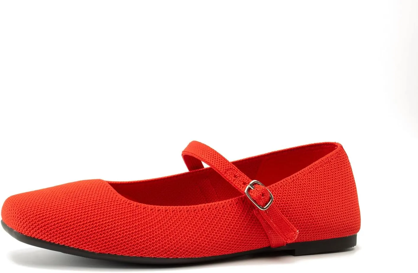 Knit Flats for Women Square Toe Flats Casual Ballet Flats with Ankle Strap,Mary Jane Shoes Women Comfortable for Dressy Office