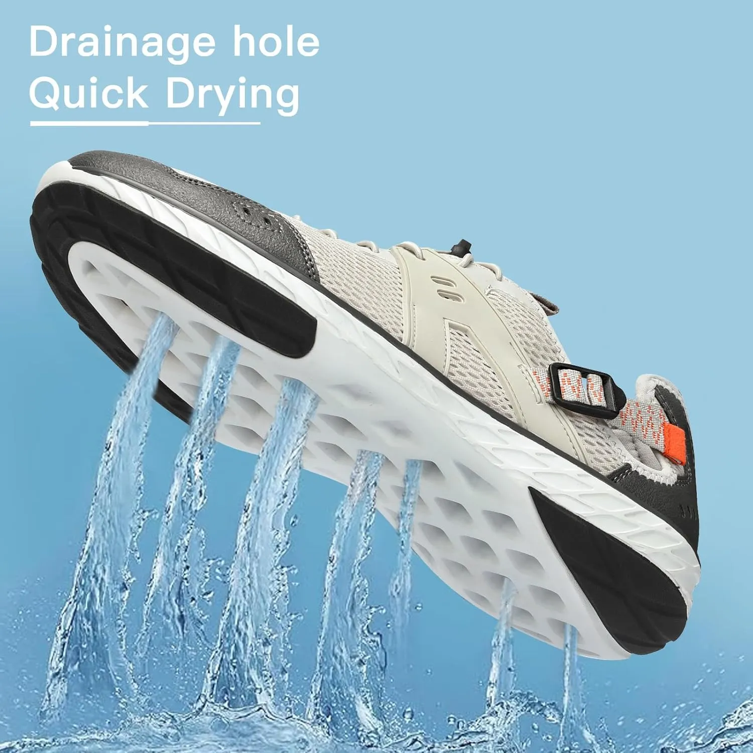 Kricely Water Shoes Men Quick Dry Aqua Shoes Swim Shoes for Men Non-Slip Beach Shoes Outdoor for Surfing