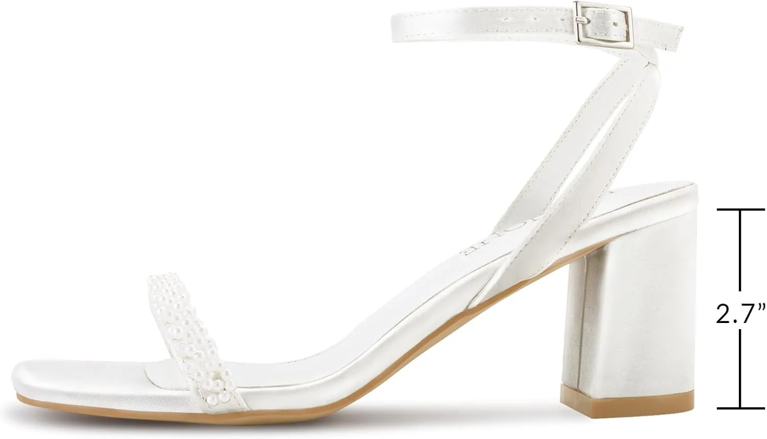 LACUONE Strappy Heels for women Block Chunky Heels Ankle Buckle Square Toe Heeled Sandals