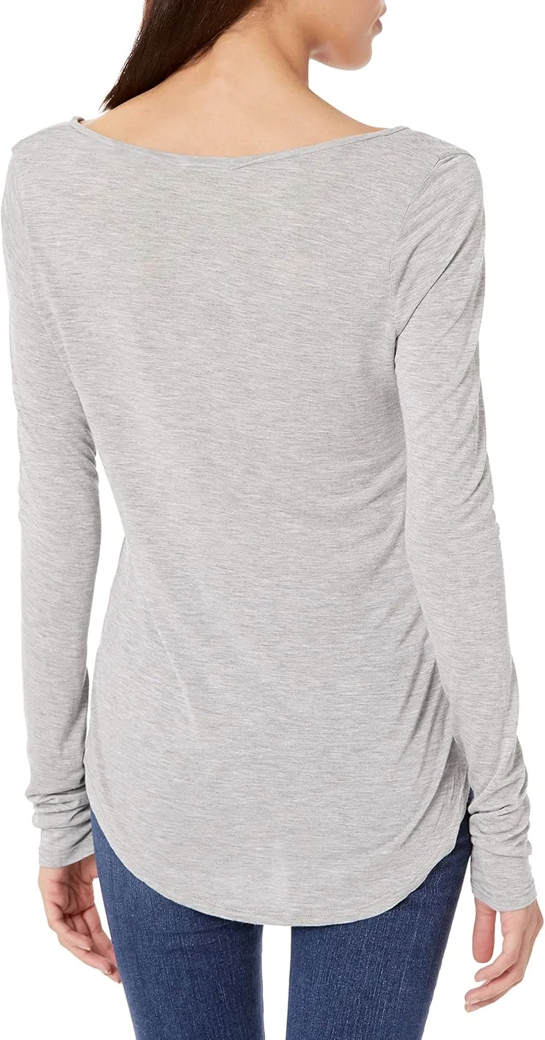 LAmade Women's Long Sleeve Open Henley Tee