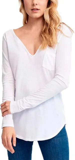 LAmade Women's Long Sleeve Open Henley Tee