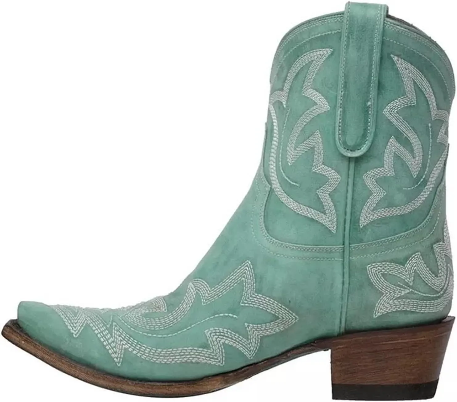 Lausiuoe Boots For Women Ankle Booties Flat Heel Fashion Slip On Elastic Western Shoes Casual Combat Short Booties 2024