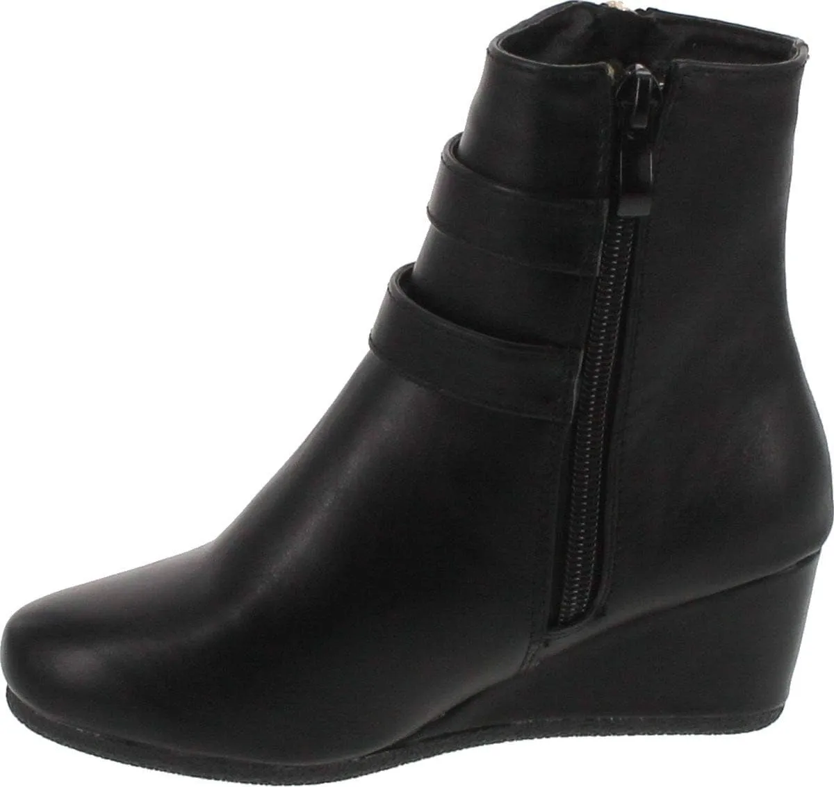 Link Peggy-90K Children Girl's Wedge Heel Double Straps High Top Ankle Booties