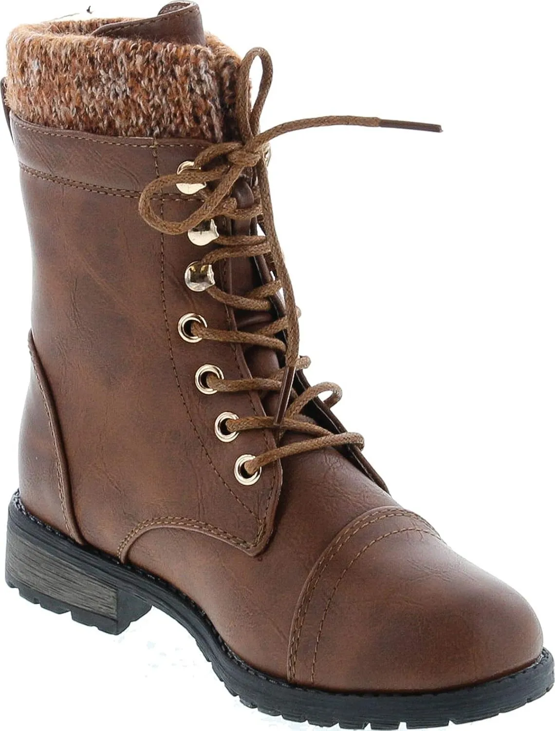 Link Sonny-54K Youth Girl's Fashion Low Heel Zipper Buckle Round Toe Riding Boot