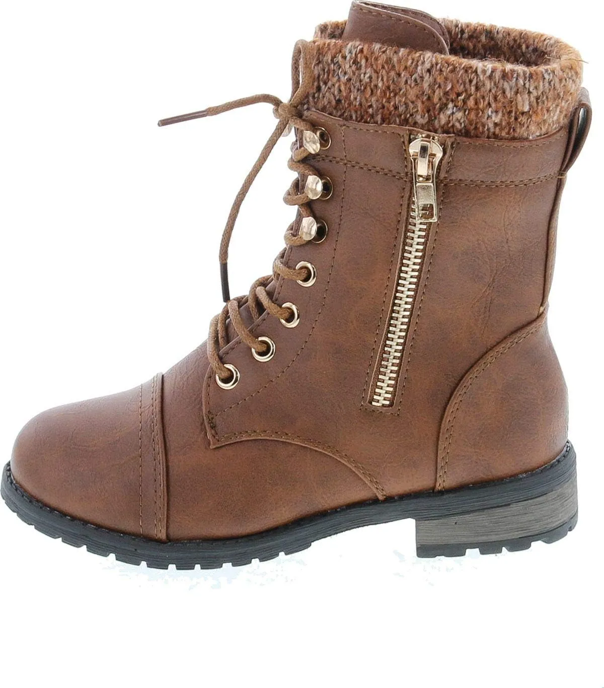 Link Sonny-54K Youth Girl's Fashion Low Heel Zipper Buckle Round Toe Riding Boot