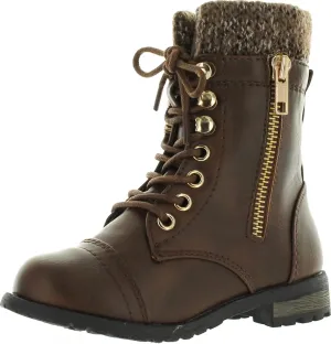 Link Sonny-54K Youth Girl's Fashion Low Heel Zipper Buckle Round Toe Riding Boot