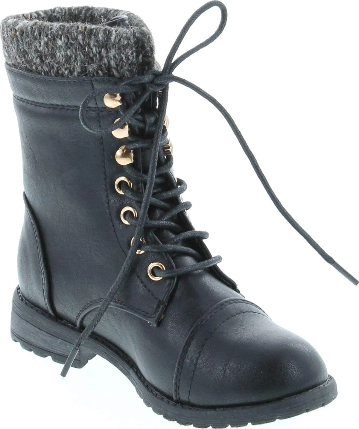 Link Sonny-54K Youth Girl's Fashion Low Heel Zipper Buckle Round Toe Riding Boot