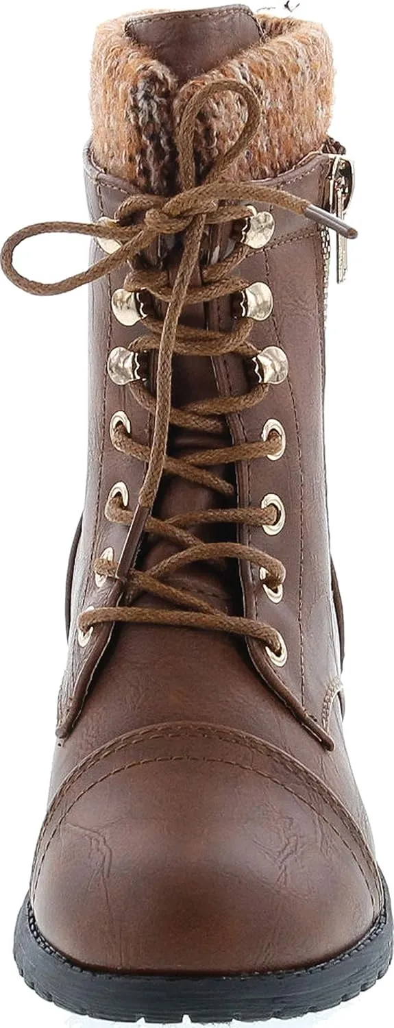 Link Sonny-54K Youth Girl's Fashion Low Heel Zipper Buckle Round Toe Riding Boot