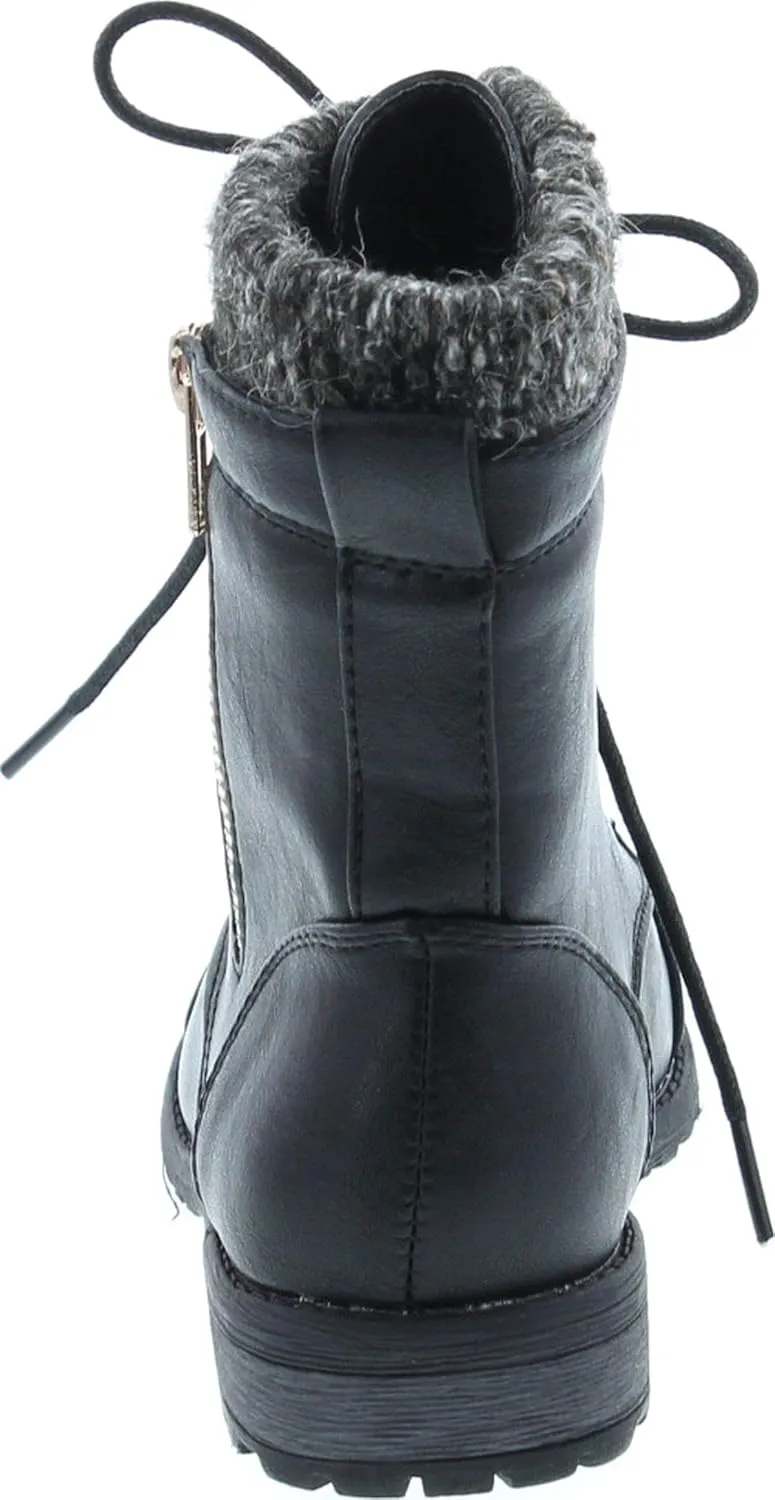 Link Sonny-54K Youth Girl's Fashion Low Heel Zipper Buckle Round Toe Riding Boot