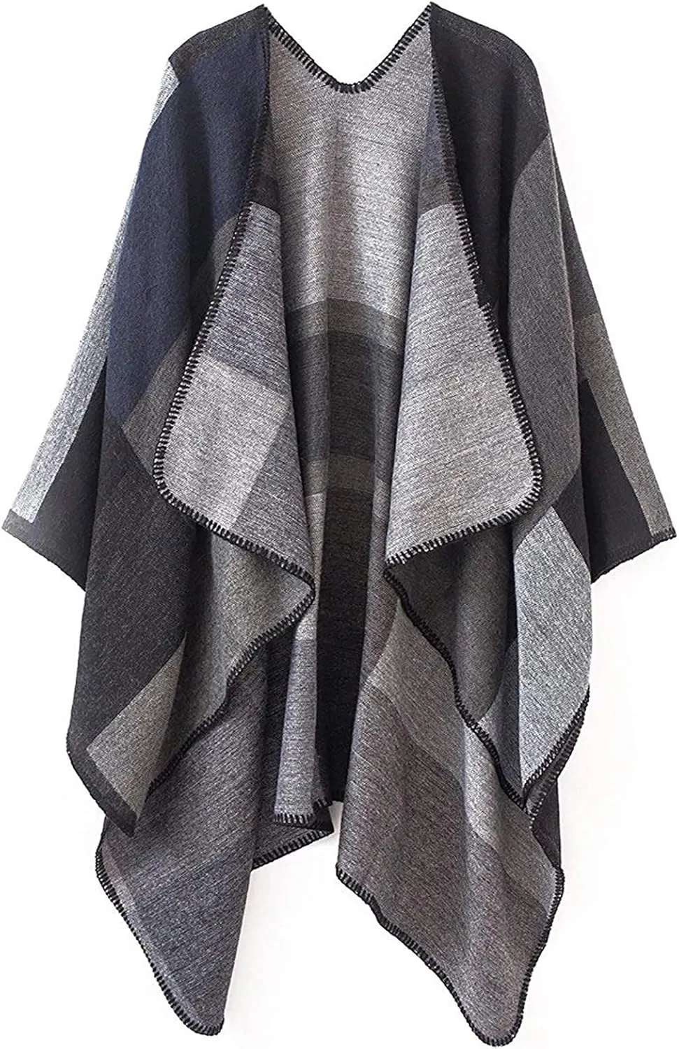Lncropo Women's Shawls Wraps Winter Open Front Poncho Cape Oversized Cardigan Sweater