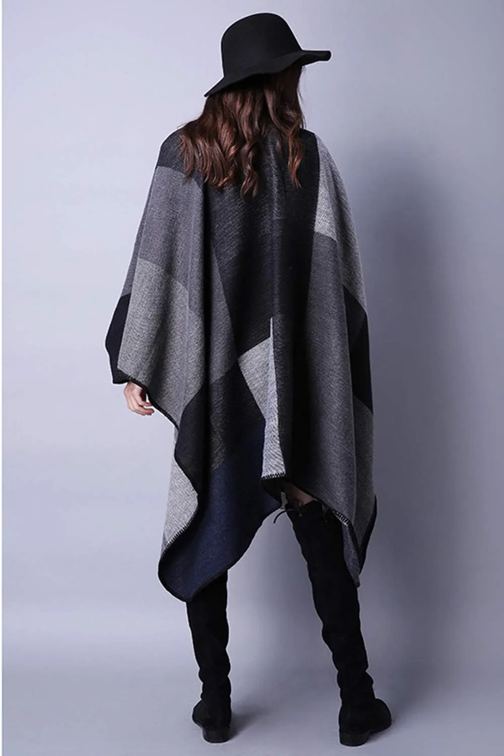 Lncropo Women's Shawls Wraps Winter Open Front Poncho Cape Oversized Cardigan Sweater