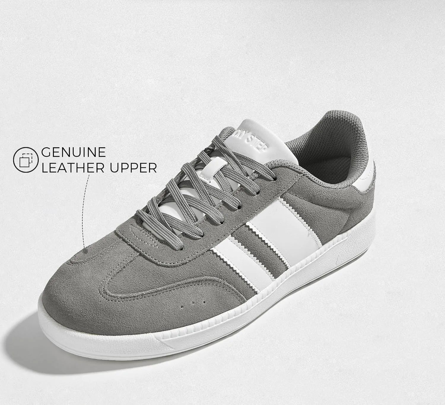 LUCKY STEP Men's Fashion Sneakers Casual Shoes Retro Suede Genuine Leather Skate Tennis Walking Shoes for Male