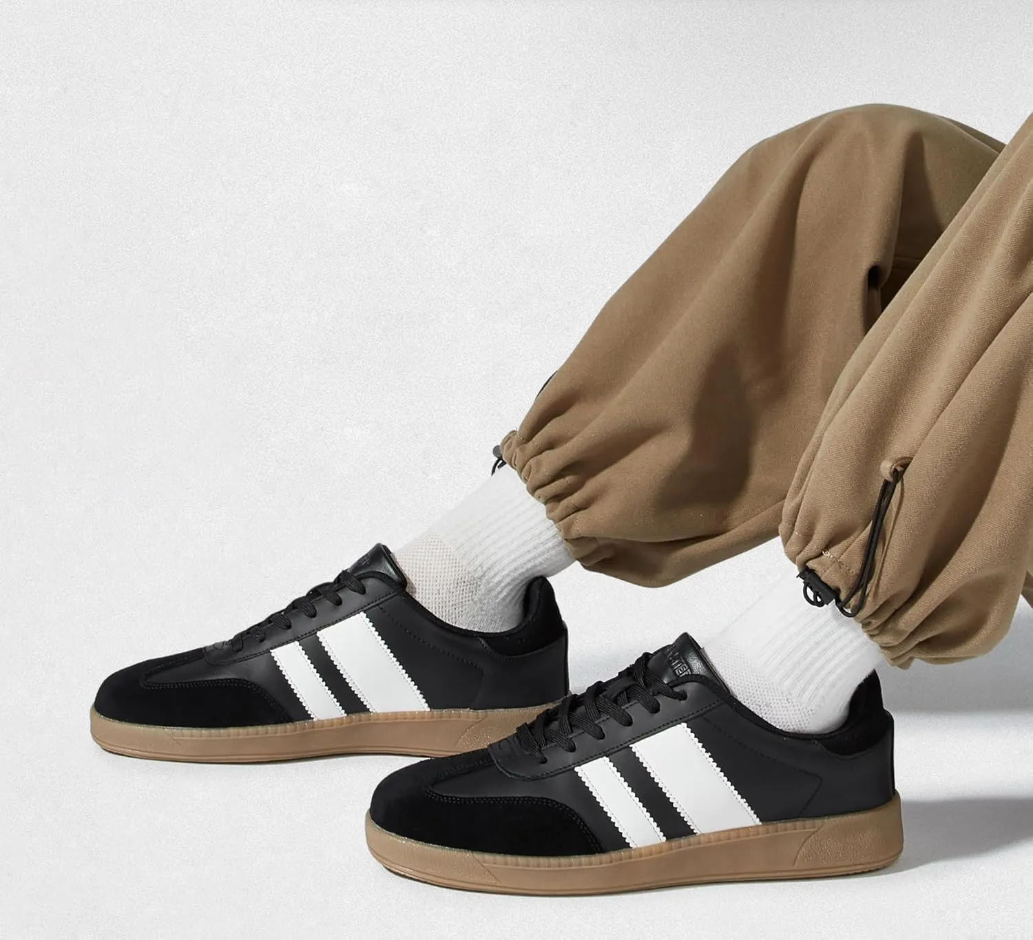 LUCKY STEP Men's Fashion Sneakers Casual Shoes Retro Suede Genuine Leather Skate Tennis Walking Shoes for Male