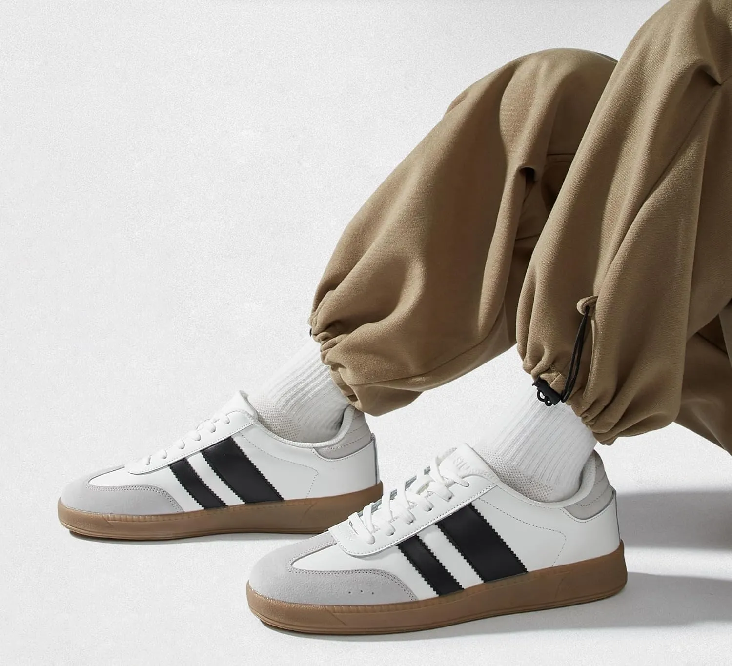 LUCKY STEP Men's Fashion Sneakers Casual Shoes Retro Suede Genuine Leather Skate Tennis Walking Shoes for Male