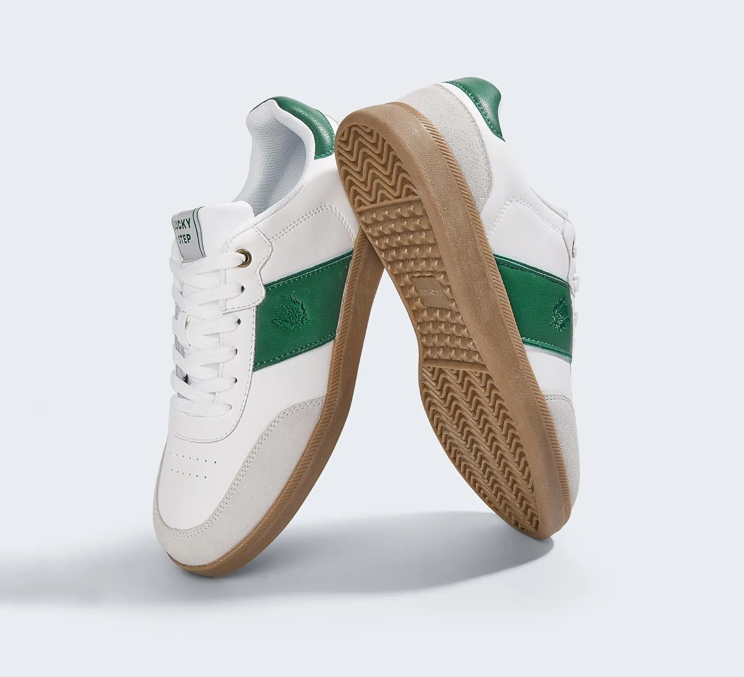 LUCKY STEP Men's Fashion Sneakers Casual Shoes Retro Suede Genuine Leather Skate Tennis Walking Shoes for Male