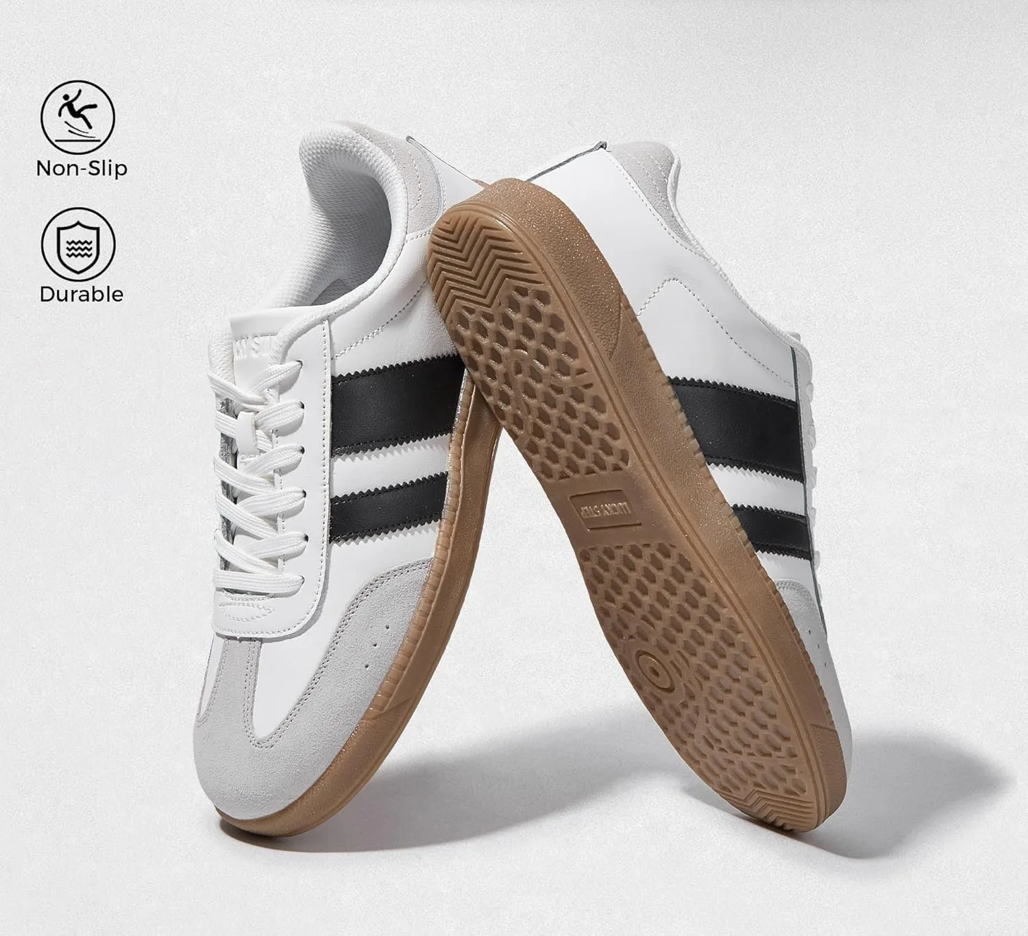 LUCKY STEP Men's Fashion Sneakers Casual Shoes Retro Suede Genuine Leather Skate Tennis Walking Shoes for Male