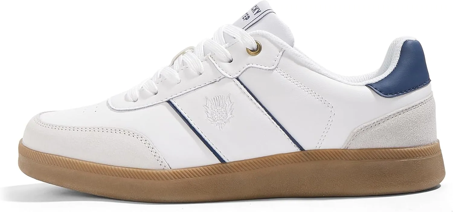 LUCKY STEP Men's Fashion Sneakers Casual Shoes Retro Suede Genuine Leather Skate Tennis Walking Shoes for Male