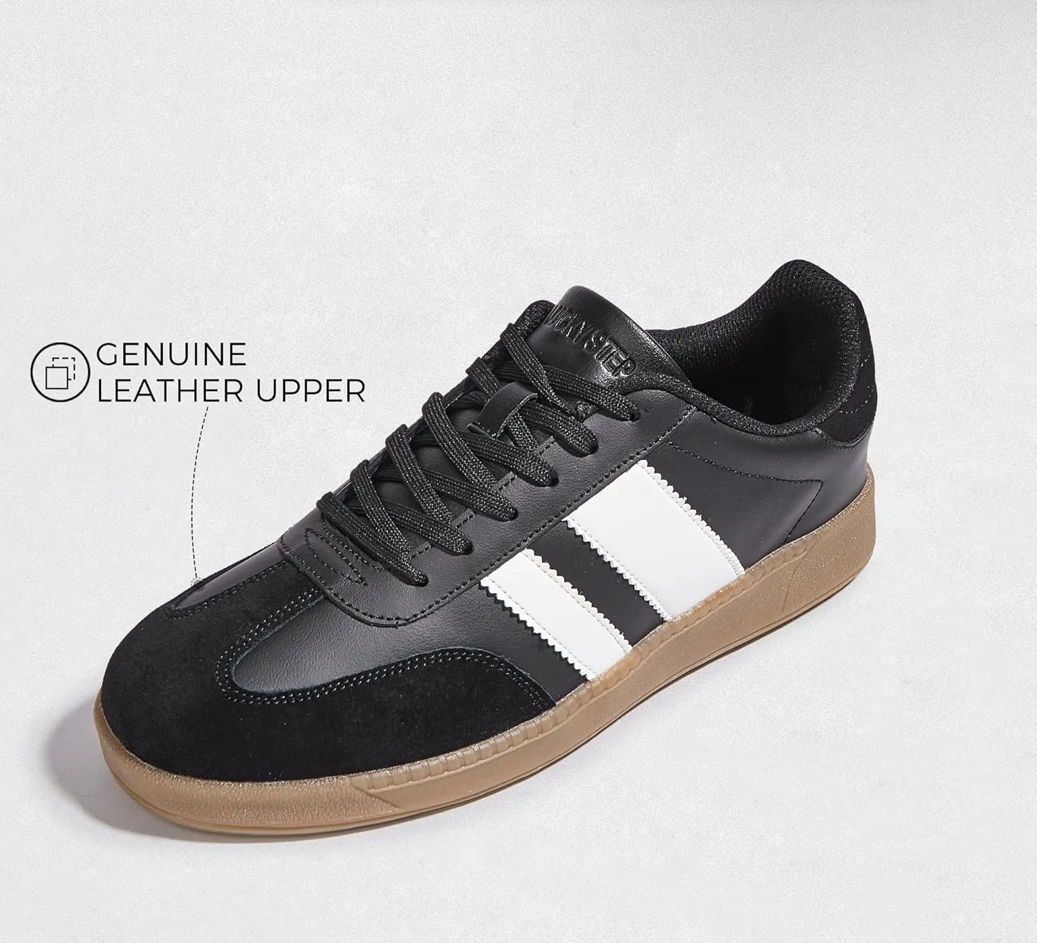 LUCKY STEP Men's Fashion Sneakers Casual Shoes Retro Suede Genuine Leather Skate Tennis Walking Shoes for Male