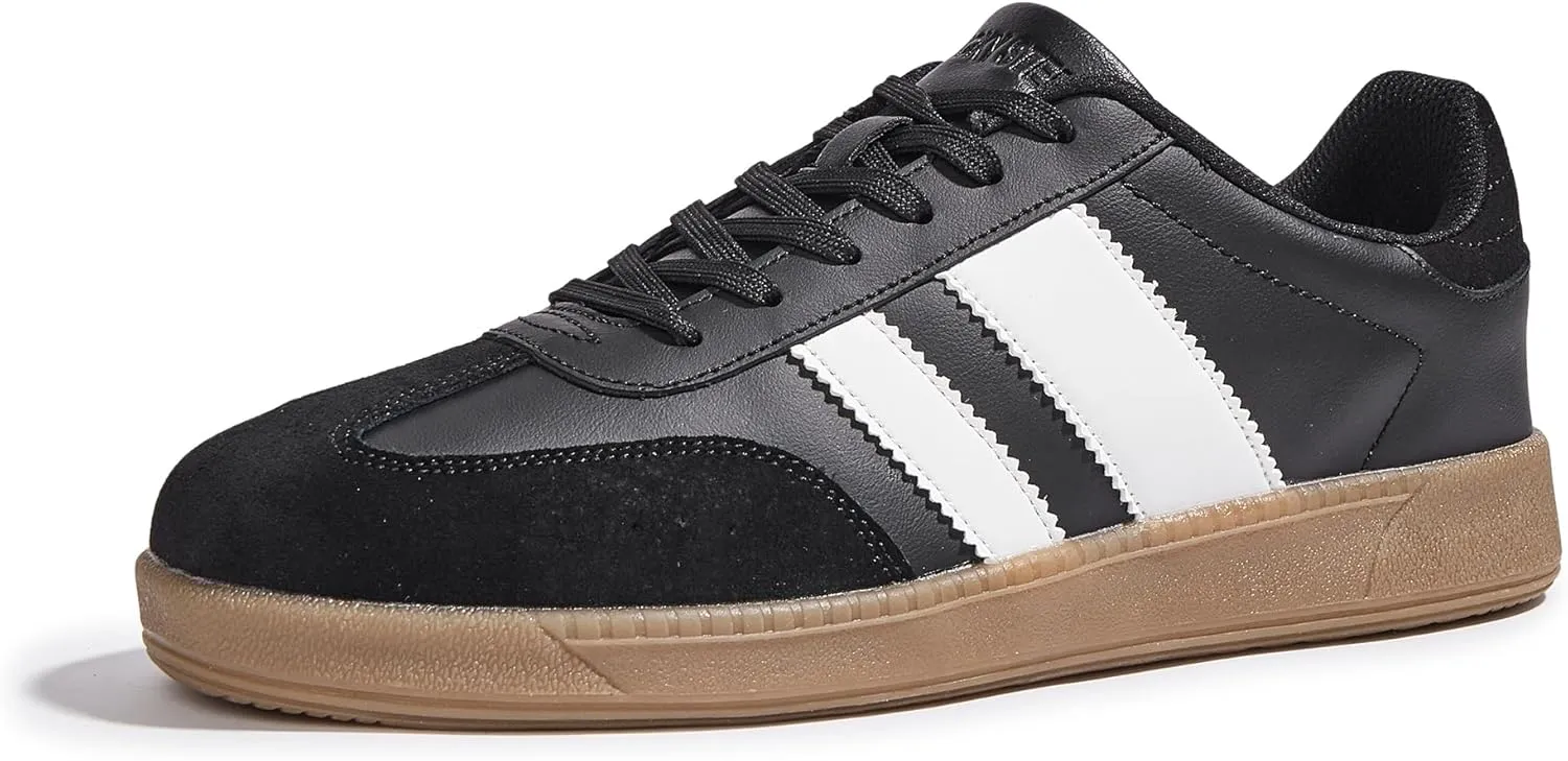 LUCKY STEP Men's Fashion Sneakers Casual Shoes Retro Suede Genuine Leather Skate Tennis Walking Shoes for Male