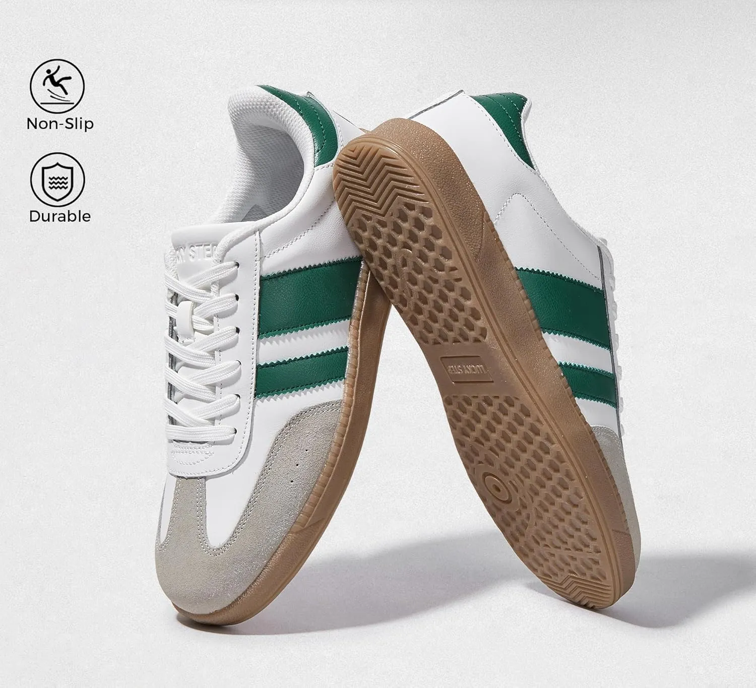 LUCKY STEP Men's Fashion Sneakers Casual Shoes Retro Suede Genuine Leather Skate Tennis Walking Shoes for Male