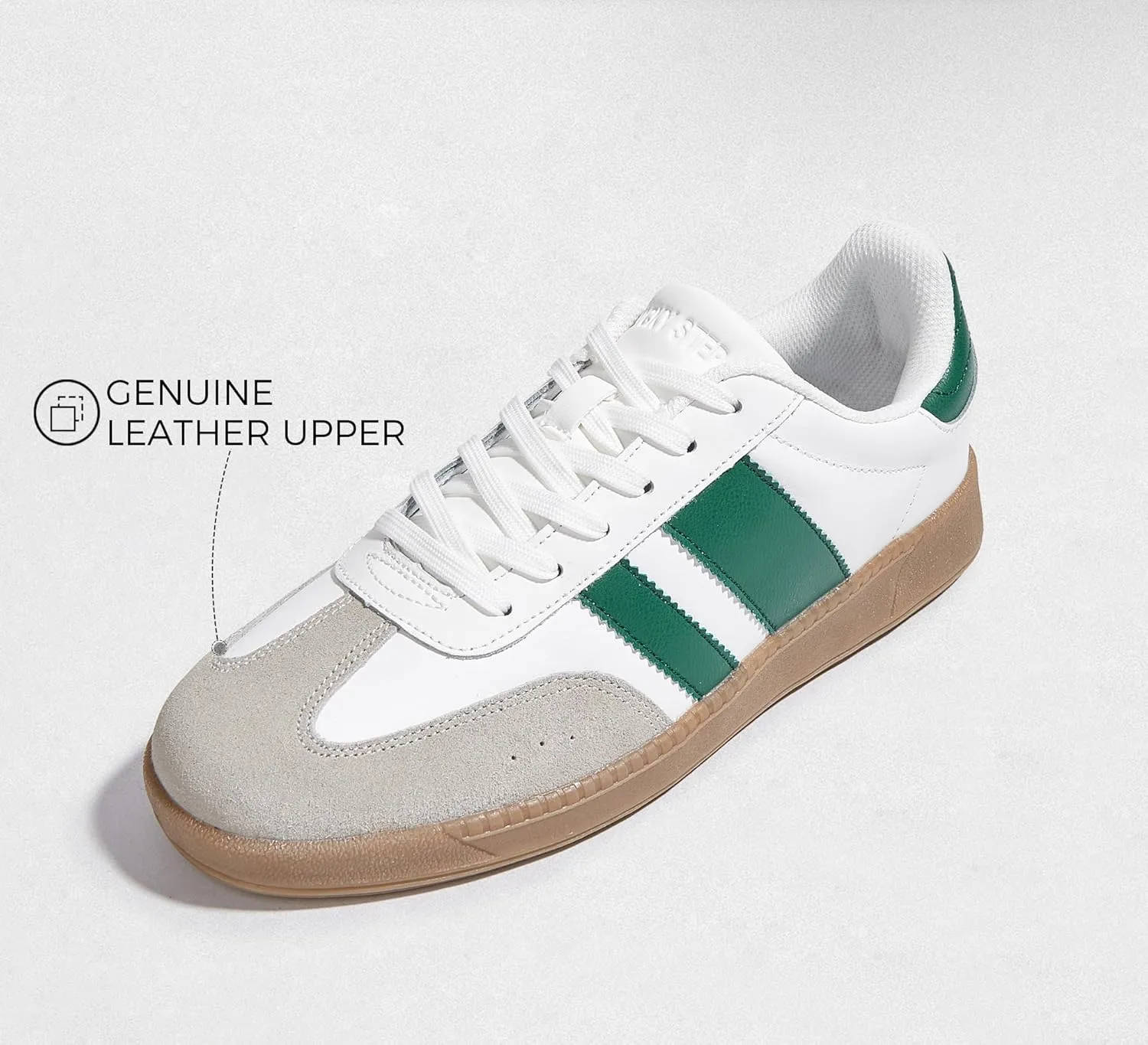 LUCKY STEP Men's Fashion Sneakers Casual Shoes Retro Suede Genuine Leather Skate Tennis Walking Shoes for Male