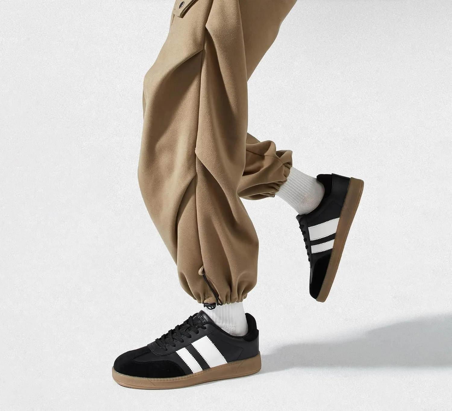 LUCKY STEP Men's Fashion Sneakers Casual Shoes Retro Suede Genuine Leather Skate Tennis Walking Shoes for Male
