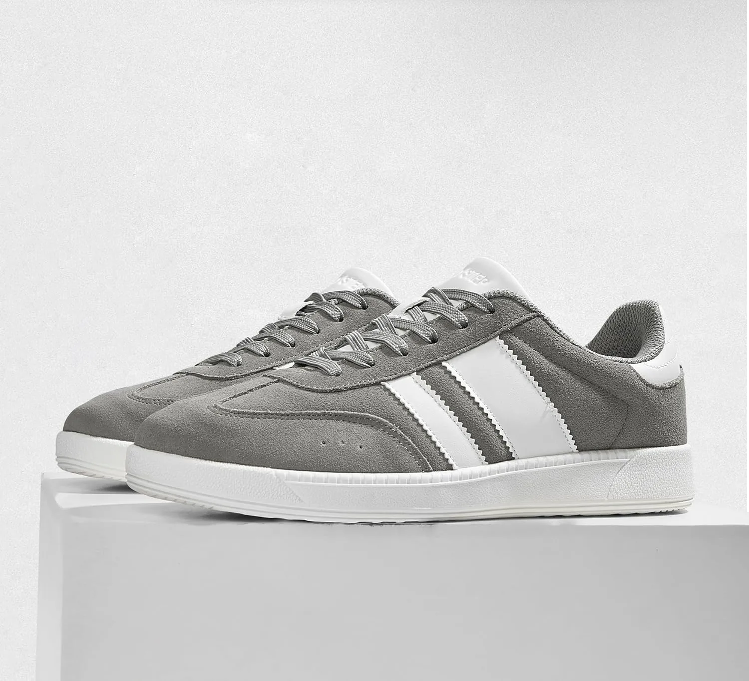 LUCKY STEP Men's Fashion Sneakers Casual Shoes Retro Suede Genuine Leather Skate Tennis Walking Shoes for Male