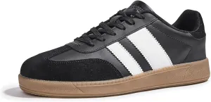 LUCKY STEP Men's Fashion Sneakers Casual Shoes Retro Suede Genuine Leather Skate Tennis Walking Shoes for Male