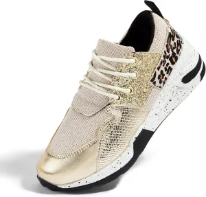 LUCKY STEP Women's High Heel Wedge Sneakers Fashion Cliff Platform Retro Lace Up Casual Shoes