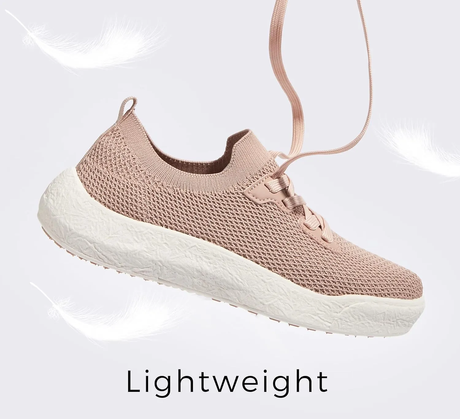 LUCKY STEP Women's Slip on Walking Shoes Casual Mesh-Comfortable Tennis Elastic Sock Breathable Workout Sneakers