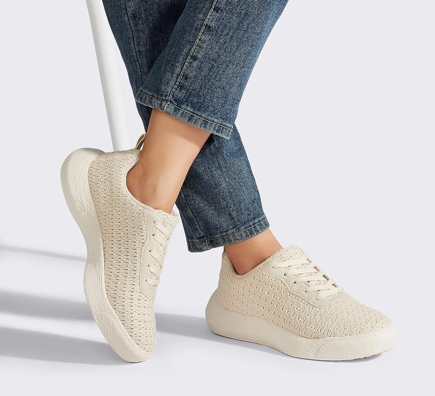 LUCKY STEP Women's Slip on Walking Shoes Casual Mesh-Comfortable Tennis Elastic Sock Breathable Workout Sneakers