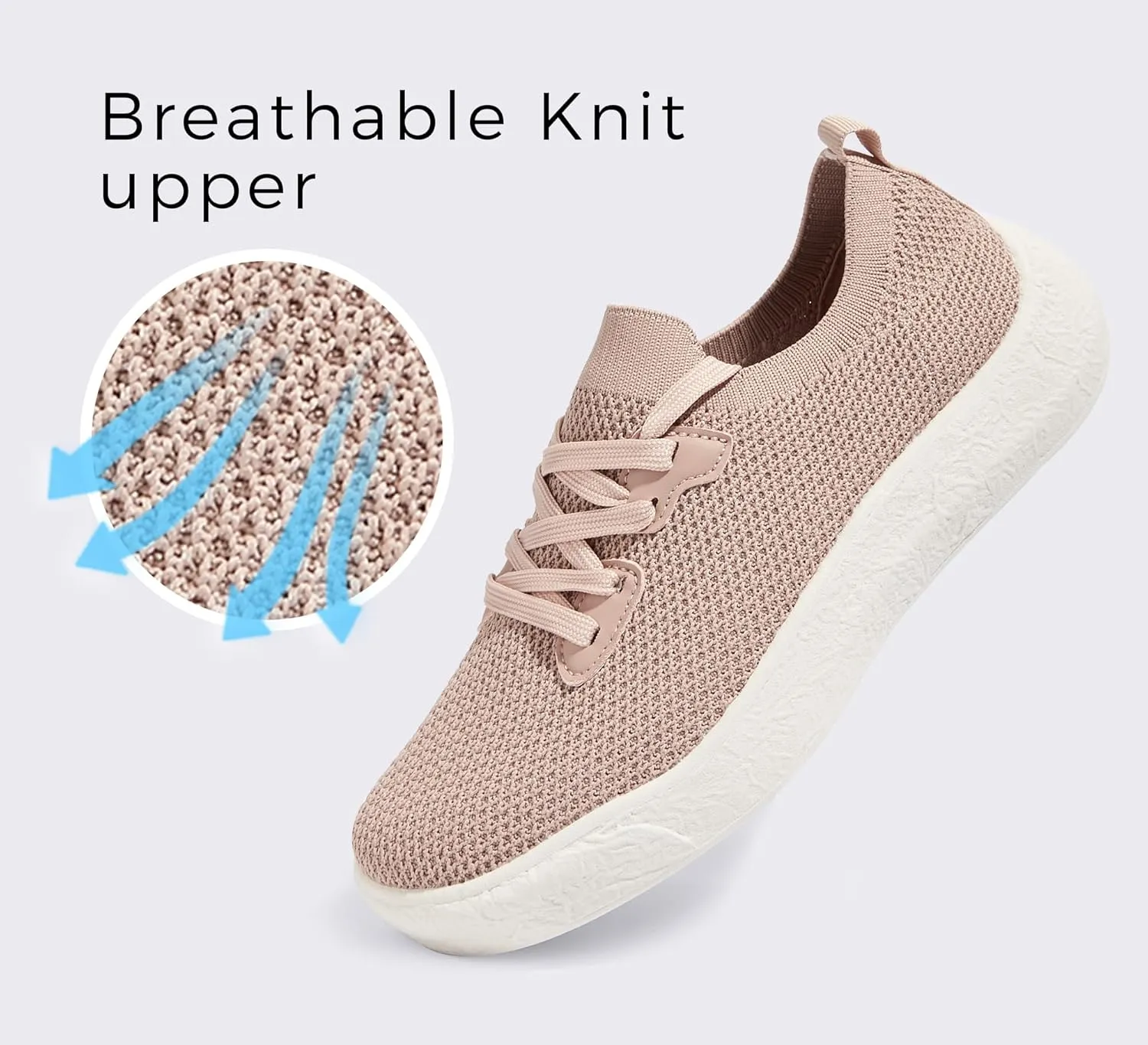 LUCKY STEP Women's Slip on Walking Shoes Casual Mesh-Comfortable Tennis Elastic Sock Breathable Workout Sneakers