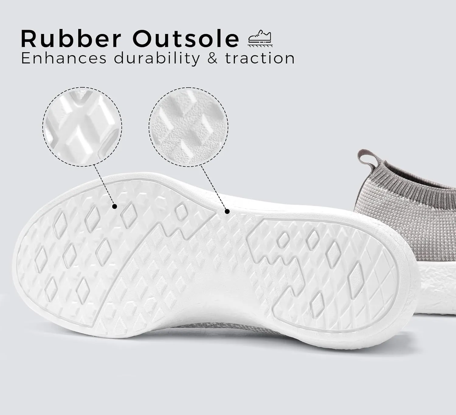LUCKY STEP Women's Slip on Walking Shoes Casual Mesh-Comfortable Tennis Elastic Sock Breathable Workout Sneakers